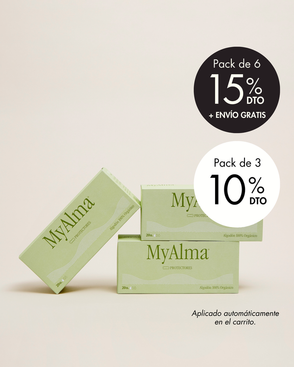 Pack de 3 o 6 salvaslips de algodón 100% orgánico