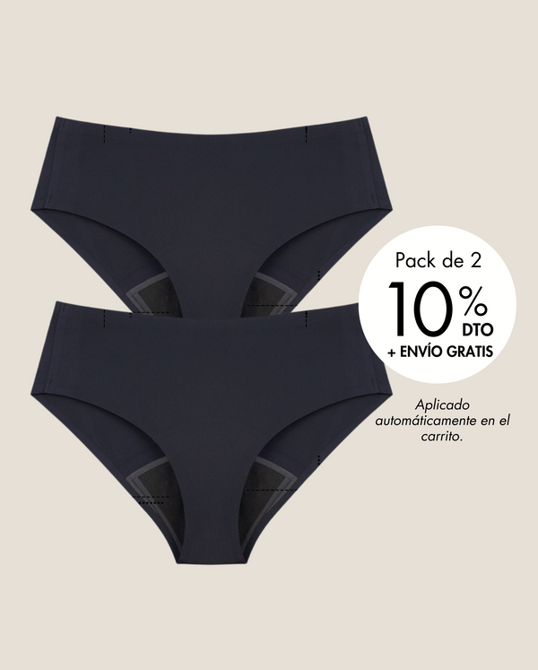 Pack de 2 Bragas Menstruales - Sin Costuras