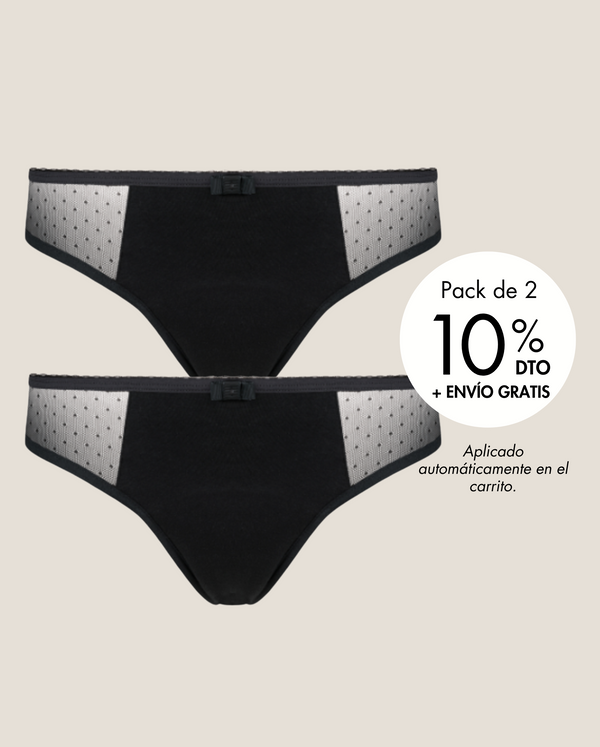 Pack de 2 Bragas Menstruales de Algodón Orgánico y Bambú