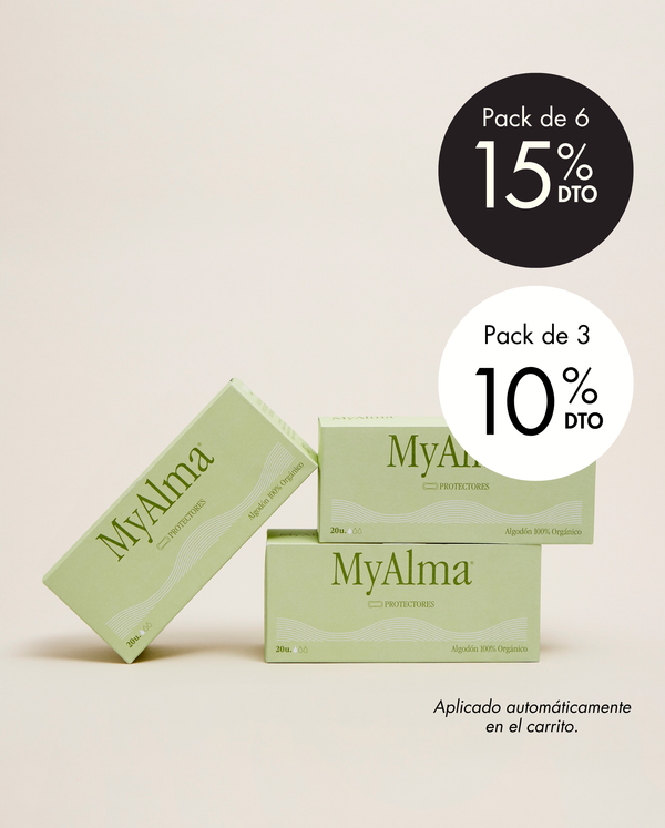 Pack de 3 o 6 salvaslips de algodón 100% orgánico