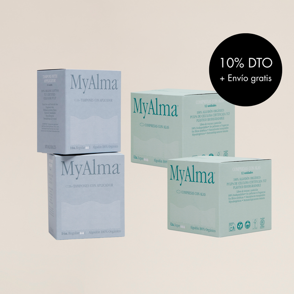 Pack tampones y compresas, algodón 100% orgánico