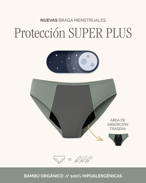 Braga Menstrual Protección SÚPER PLUS de Bambú 100% orgánico