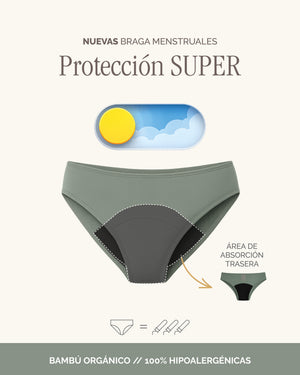 Braga Menstrual Protección SÚPER - Bambú 100% orgánico
