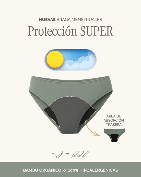 Braga Menstrual Protección SÚPER - Bambú 100% orgánico
